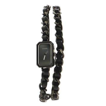 Chanel So Black Premiere Rock Triple Row Quartz Watch Stainless Steel and Leather 16