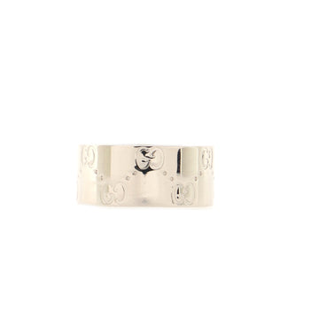Gucci Icon Band Ring 18K White Gold 9mm