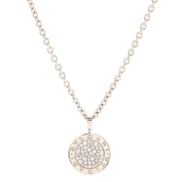 Bvlgari Bvlgari Bvlgari Pendant Necklace 18K White Gold and Pave Diamonds Large