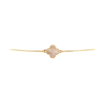 Van Cleef & Arpels Sweet Alhambra Bracelet 18K Yellow Gold and Mother of Pearl