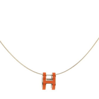 Hermes Pop H Pendant Cord Necklace Metal and Enamel