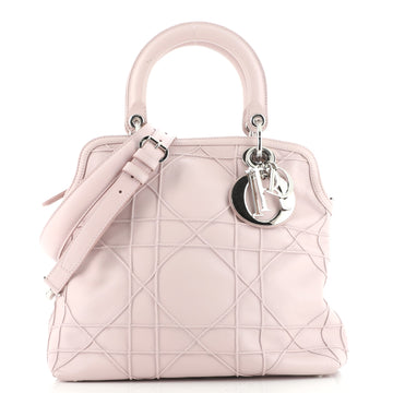 Christian Dior Granville Satchel Cannage Quilt Leather Medium