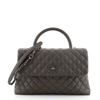 Chanel Coco Top Handle Bag Quilted Caviar Medium