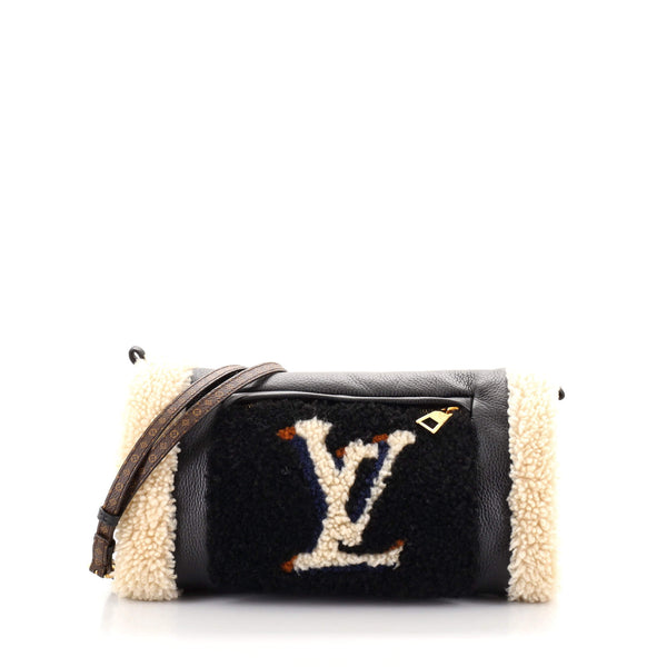 Louis Vuitton Teddy Muffle Leather and Monogram Teddy Shearling Black  8700980