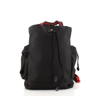 Gucci Animalier Web Drawstring Backpack Techno Canvas Large