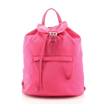 Prada Front Zip Drawstring Backpack Tessuto Large