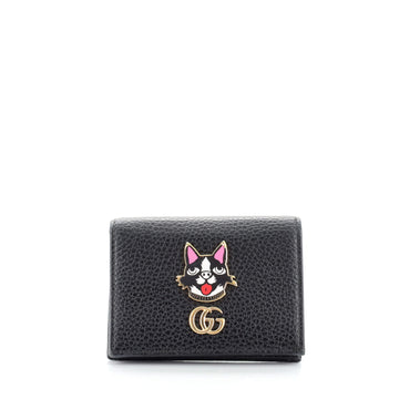 Gucci GG Marmont Flap Card Case Embellished Matelasse Leather
