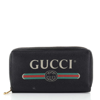 Gucci Logo Zip Around Wallet Leather Long