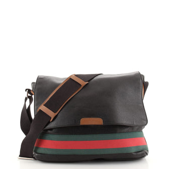 Gucci Signature Web Messenger Bag Leather Large
