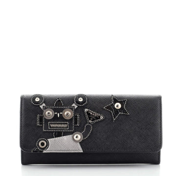 Prada Robot Flap Wallet Saffiano Leather Long