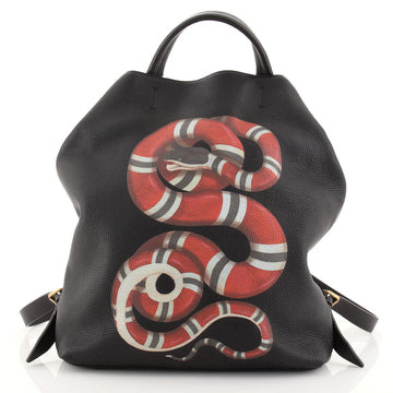Gucci Kingsnake Tote Backpack Printed Leather