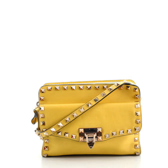 Valentino Rockstud Flip Lock Removable Pouch Crossbody Bag Leather Mini