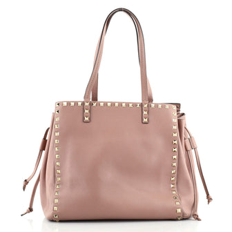 Valentino Rockstud Drawstring Tote Leather