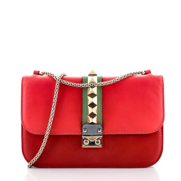 Valentino Glam Lock Shoulder Bag Leather Medium