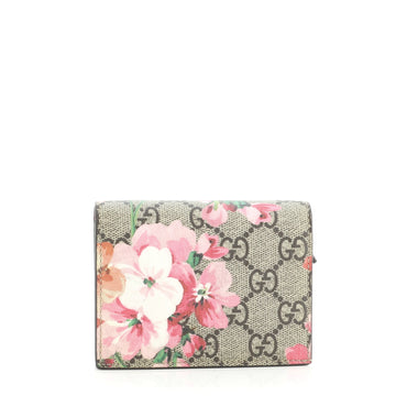Gucci Flap Card Case Blooms Print GG Coated Canvas
