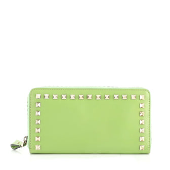 Valentino Rockstud Zip Around Wallet Leather