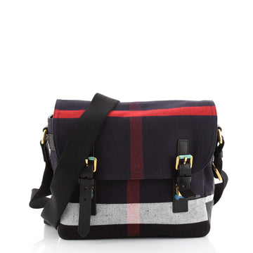 Burberry Baildon Messenger Bag House Check Canvas Medium
