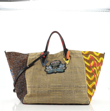 Christian Louboutin Caba Tote Motif Embroidered Jacquard Large