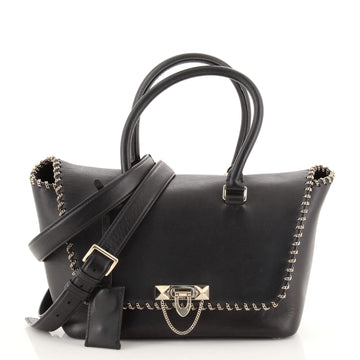 Valentino Demilune Flap Satchel Leather Small