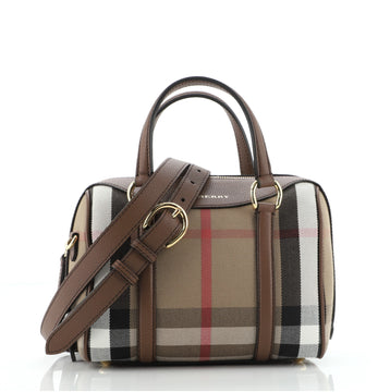 Burberry Alchester Convertible Satchel House Check Canvas Small