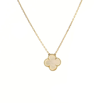 Van Cleef & Arpels Vintage Alhambra Pendant Necklace 18K Yellow Gold and Mother of Pearl