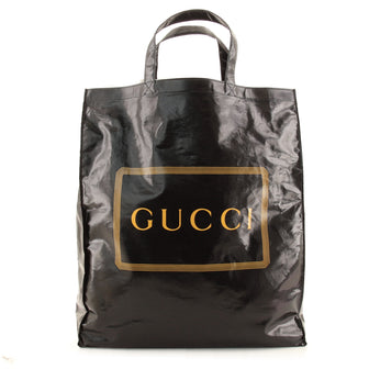 Gucci Logo Shopper Tote Coated Cotton Tall