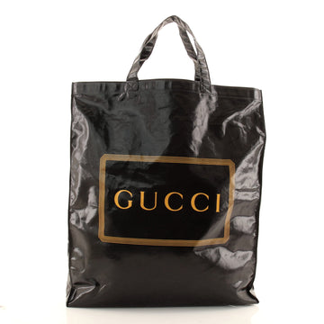 Gucci Logo Shopper Tote Printed Coated Cotton Tall