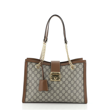 Gucci Padlock Chain Tote GG Coated Canvas Medium