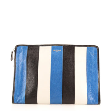 Balenciaga Bazar Pouch Striped Leather
