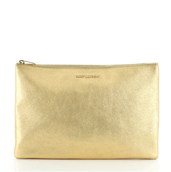 Saint Laurent Zip Pouch Leather Medium