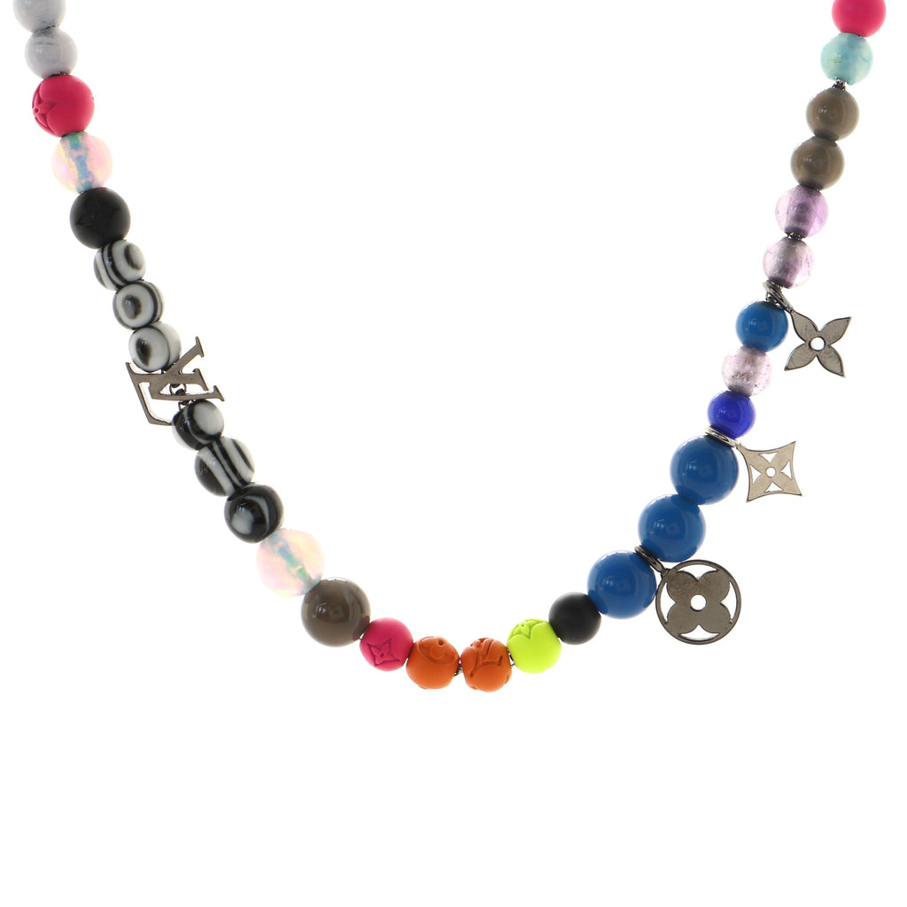 Louis Vuitton LV Beads Necklace Metal and Faux Pearls with Opals and Rock  Crystals Multicolor 21348427