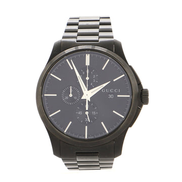 Gucci G-Timeless Chronograph Quartz Watch PVD Stainless Steel 44