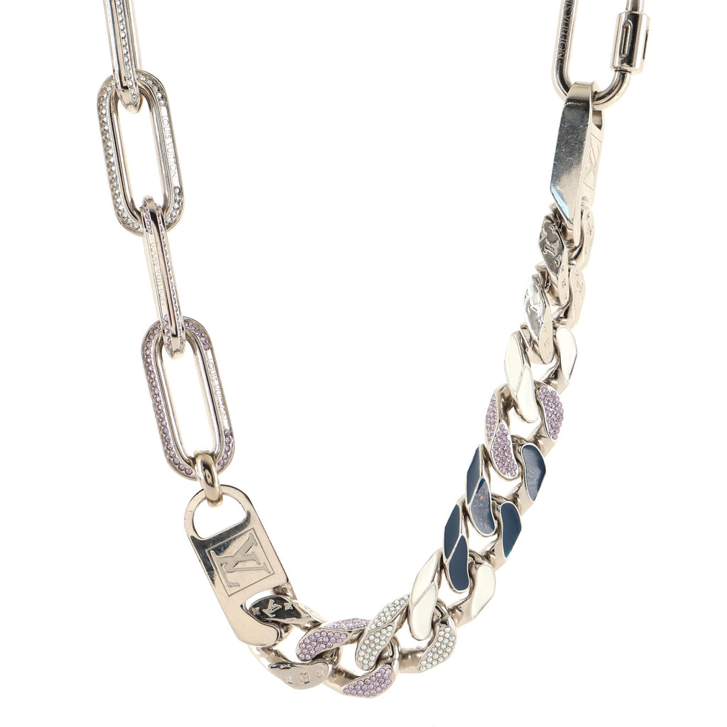 Louis Vuitton Chain Links Patches Necklace - Silver-Tone Metal Chain,  Necklaces - LOU366770
