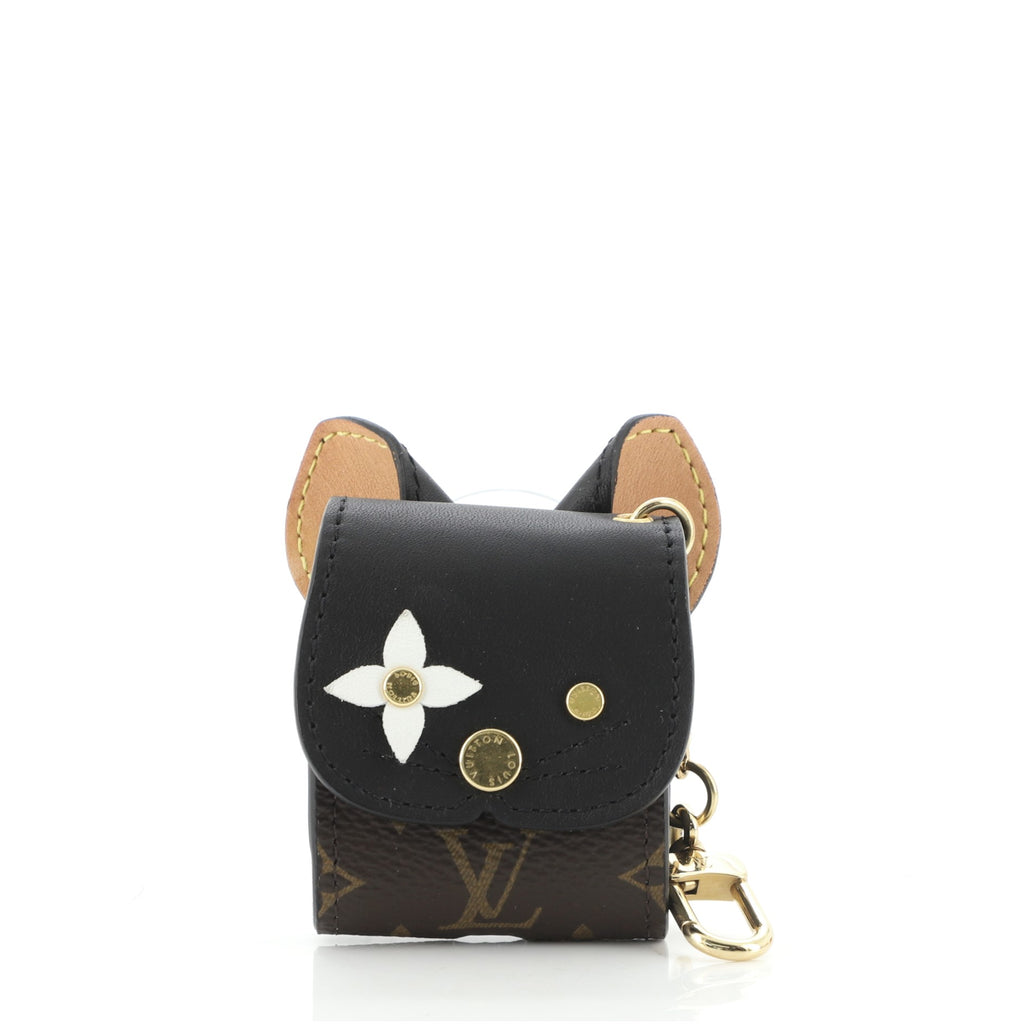Louis Vuitton Cat Airpods Case Monogram Canvas and Leather Black