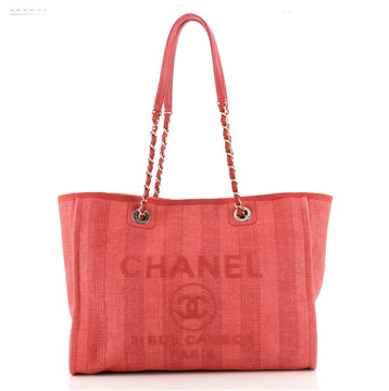 Chanel Deauville Tote Striped Raffia Small