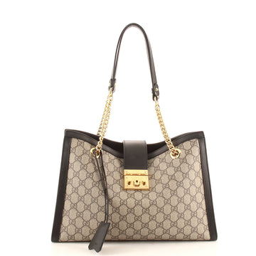 Gucci Padlock Chain Tote GG Coated Canvas Medium