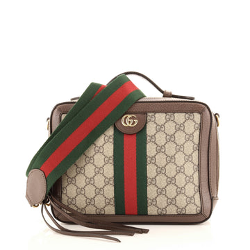 Gucci Ophidia Zip Around Camera Bag GG Coated Canvas Small