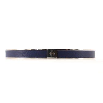 Hermes Kawaii Bangle Bracelet Metal and Leather Narrow