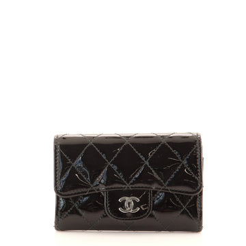 Chanel Classic Flap Card Case Quilted Patent