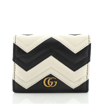Gucci GG Marmont Flap Card Case Matelasse Leather