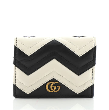 Gucci GG Marmont Flap Card Case Matelasse Leather