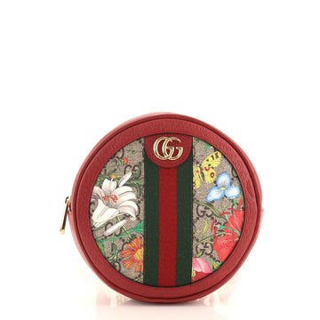 Gucci Ophidia Round Backpack Flora GG Coated Canvas Mini