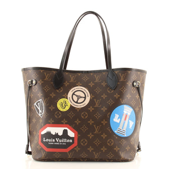 Louis Vuitton Neverfull NM Tote Limited Edition World Tour Monogram Canvas MM