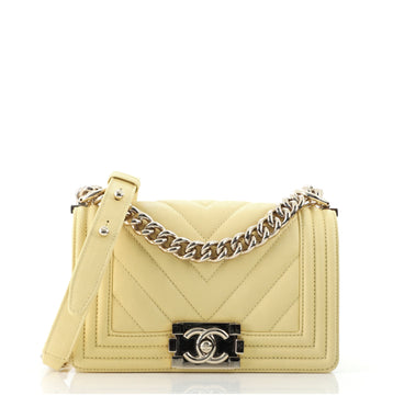 Chanel Boy Flap Bag Chevron Caviar Small