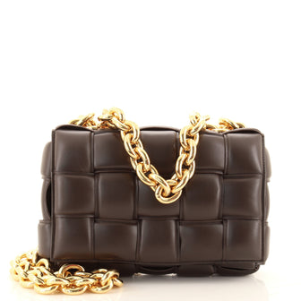 Bottega Veneta Cassette Chain Crossbody Bag Padded Maxi Intrecciato Leather