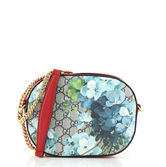Gucci Chain Crossbody Bag Blooms Print GG Coated Canvas Mini