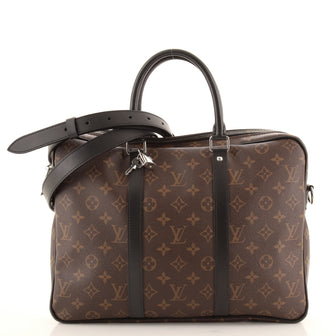 Louis Vuitton Porte-Documents Voyage Briefcase Macassar Monogram Canvas PM