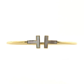 Tiffany & Co. T Wire Bracelet 18K Rose Gold with Mother of Pearl Narrow