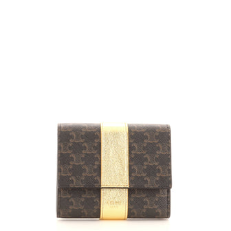 Celine Trifold Wallet Triomphe Coated Canvas Small
