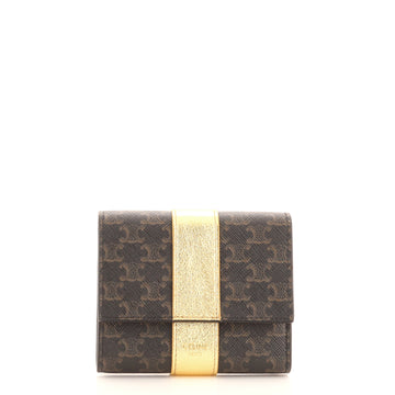Celine Trifold Wallet Triomphe Coated Canvas Small